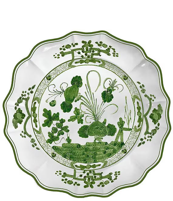 VIDA Faenza Round Platter 13" Green & White
