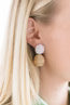 Liz Rattan Ball White Earrings