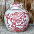 Red & White Peony Ginger Jar
