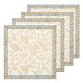 S/4 Blue & Brown Block Print Chloe Napkins