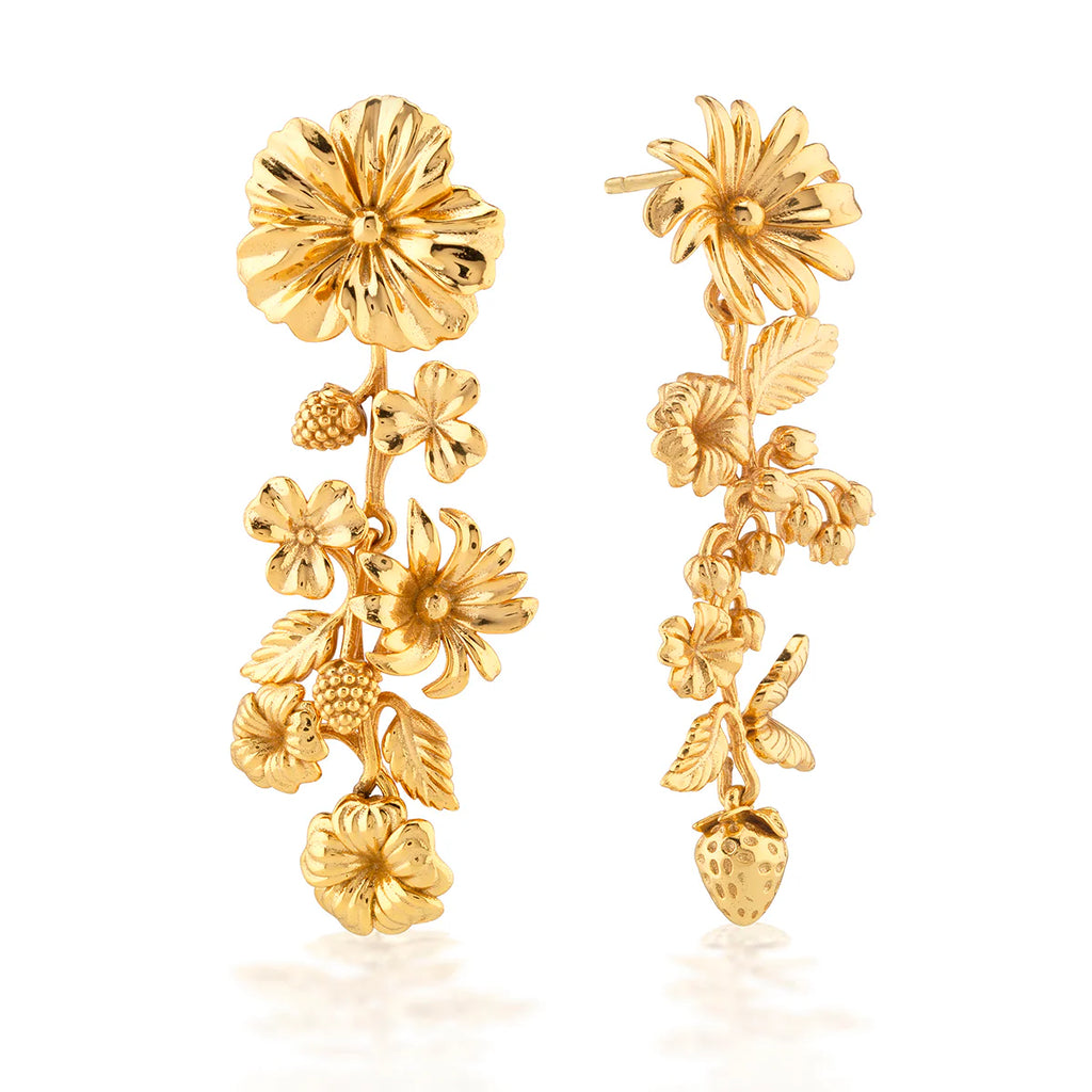 Meadow Bouquet Mismatched Grande Earrings Gold