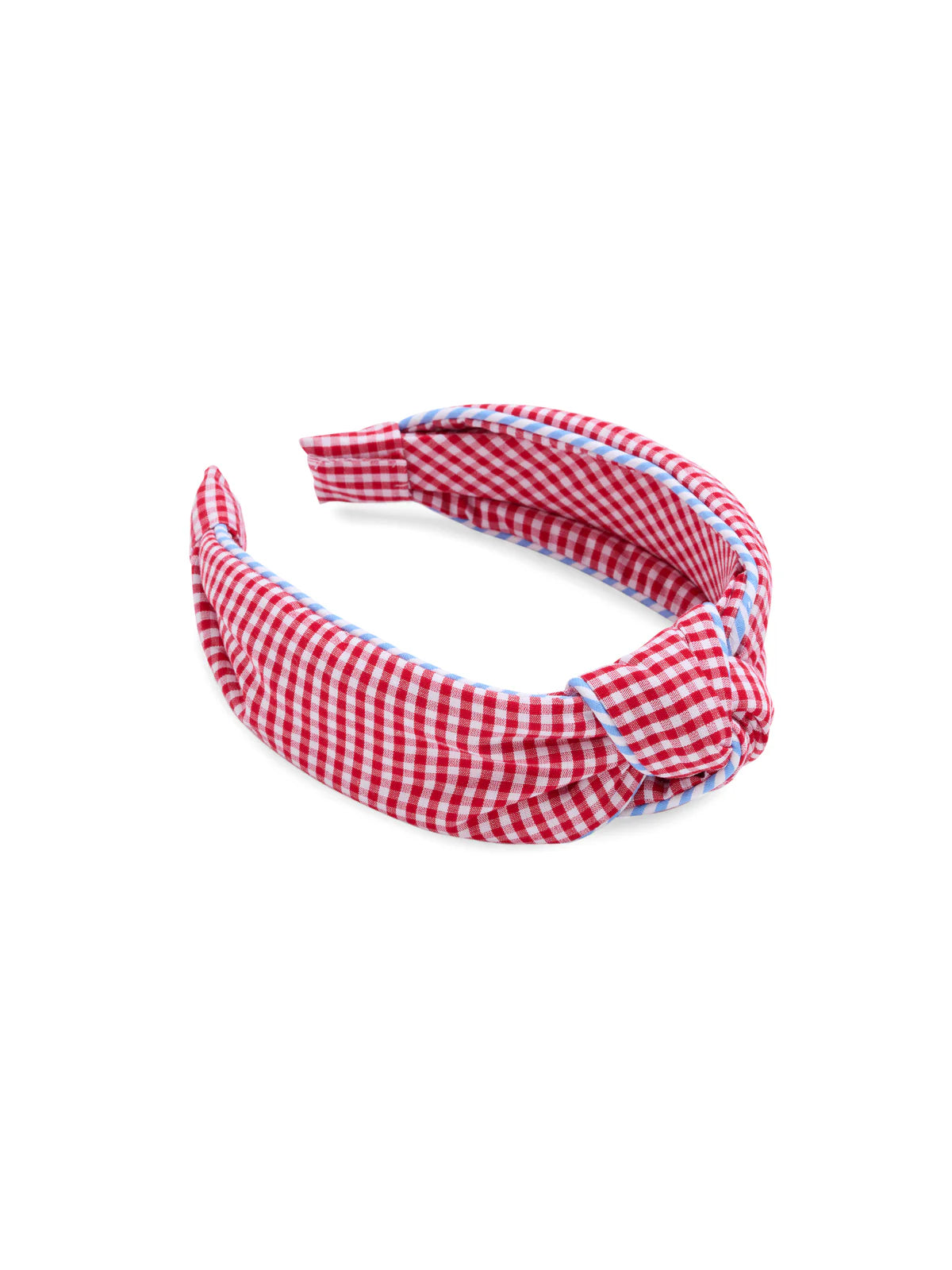 Gingham Knotted Headband Red