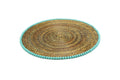 14" Round Placemat with Aqua Wood Beads - Set of 4 by Calaisio 