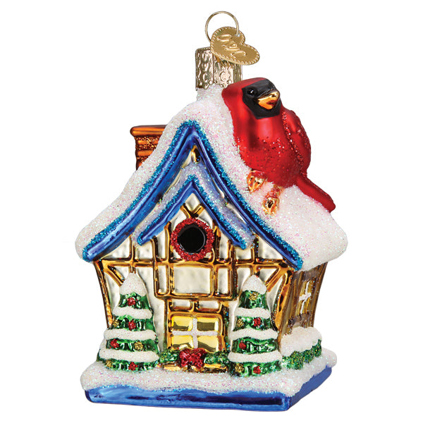 Cardinal Birdhouse Christmas Ornament