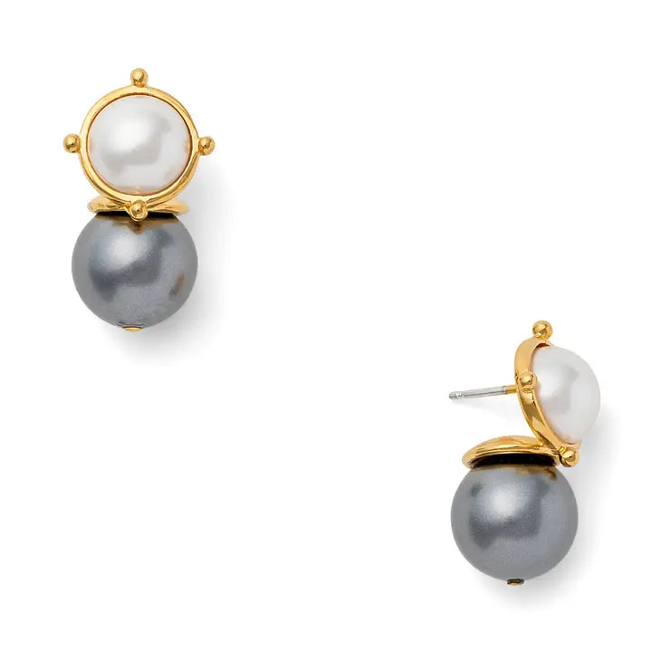 Gray & White Pearl Lady Earrings
