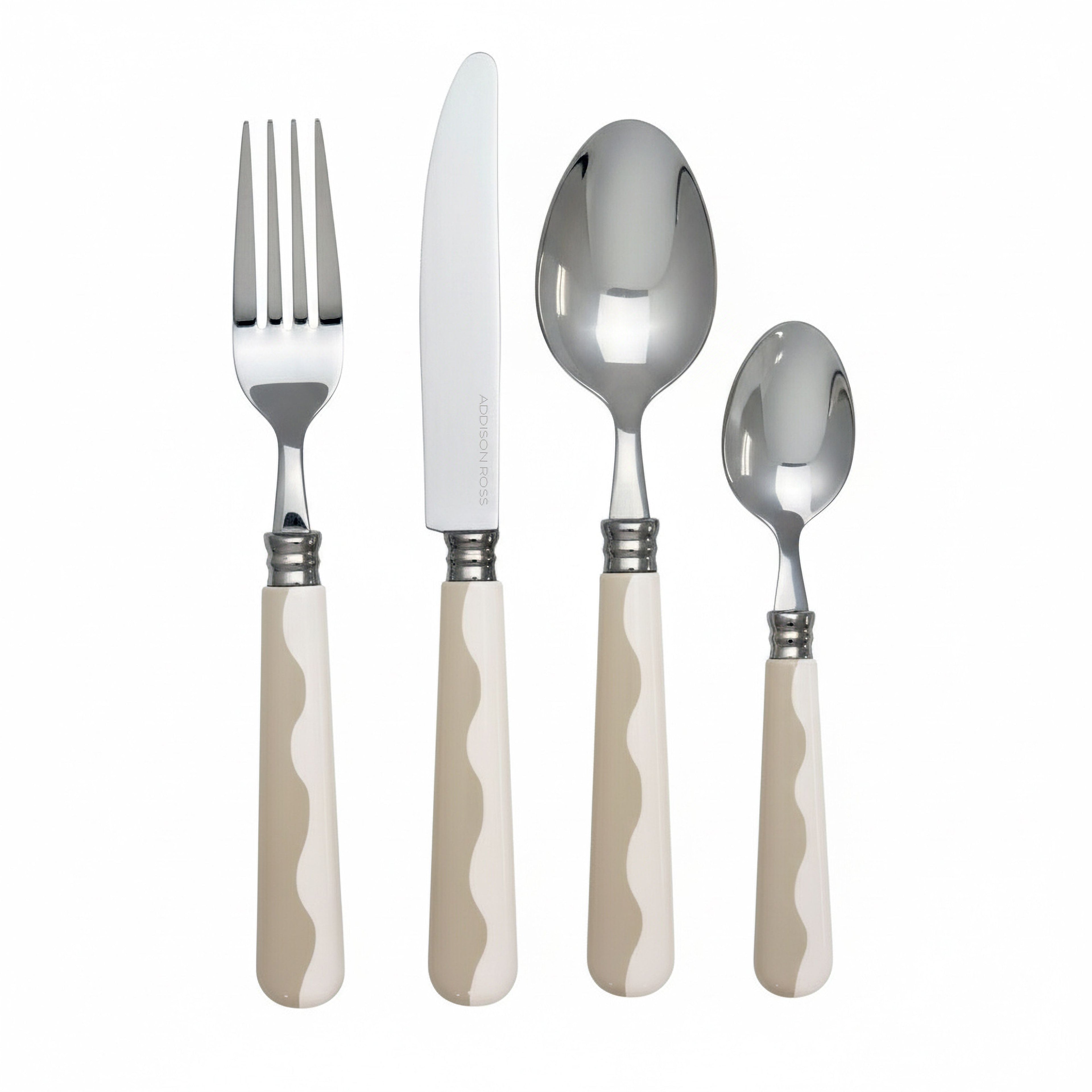 Wave Cutlery Cappuccino & White