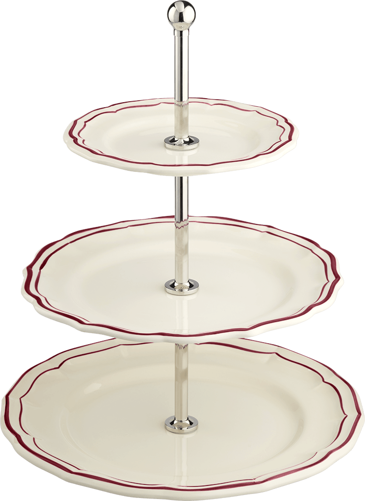 Filet Bordeaux Three-Tier Cake Stand