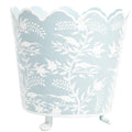 Large Pale Blue & White Scalloped Footed Planter