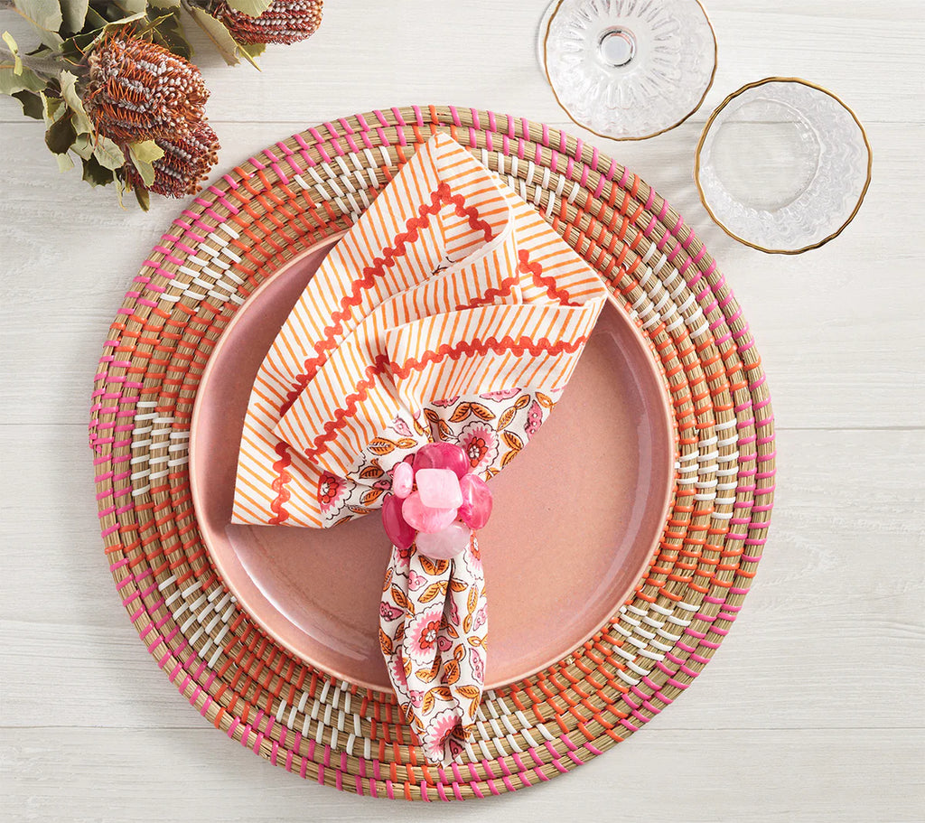 Sea Stone Napkin Ring in Pink