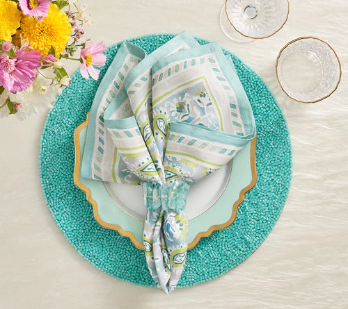 Mira Napkin in Seafoam/Green