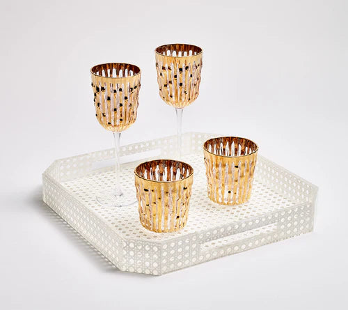 Reed Square Tray in White