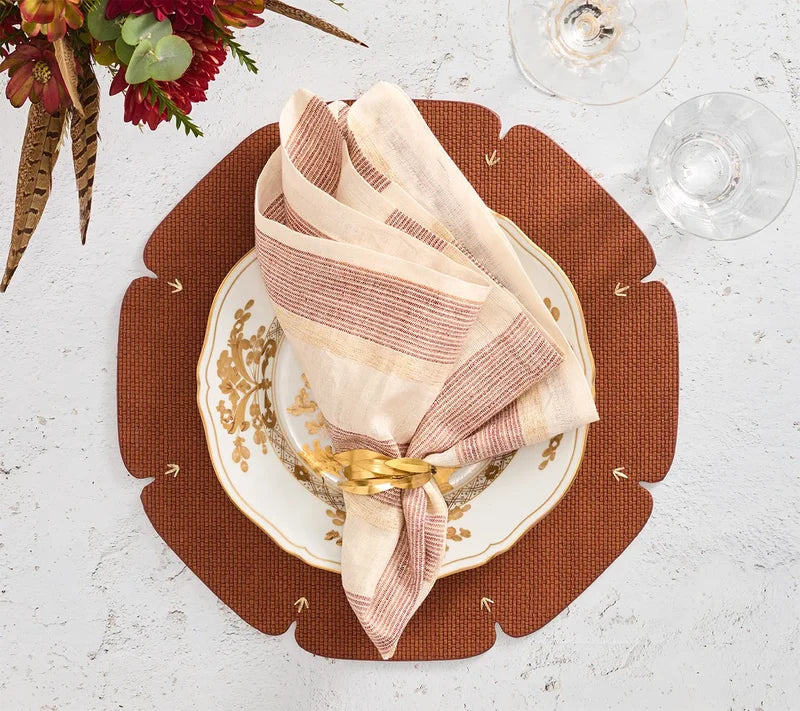 Divot Placemat Brown, Set of 4