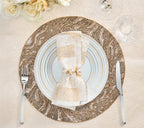 Pearl Drift Napkin Ring - Pearl/Gold (S/4)