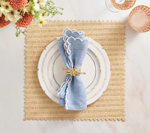 Arches Napkin in Blue/White