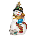 Snowman with Playful Pets Christmas Ornament