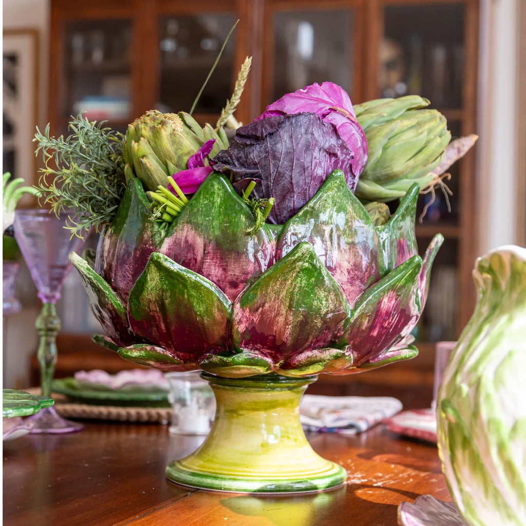 Planter Artichoke Footed Painted