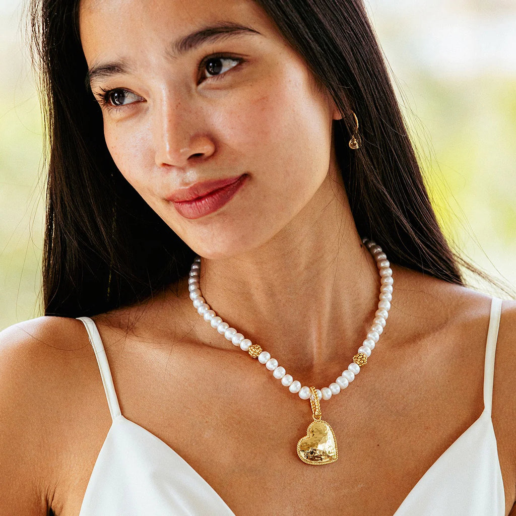 Love Pendant in Hammered Gold
