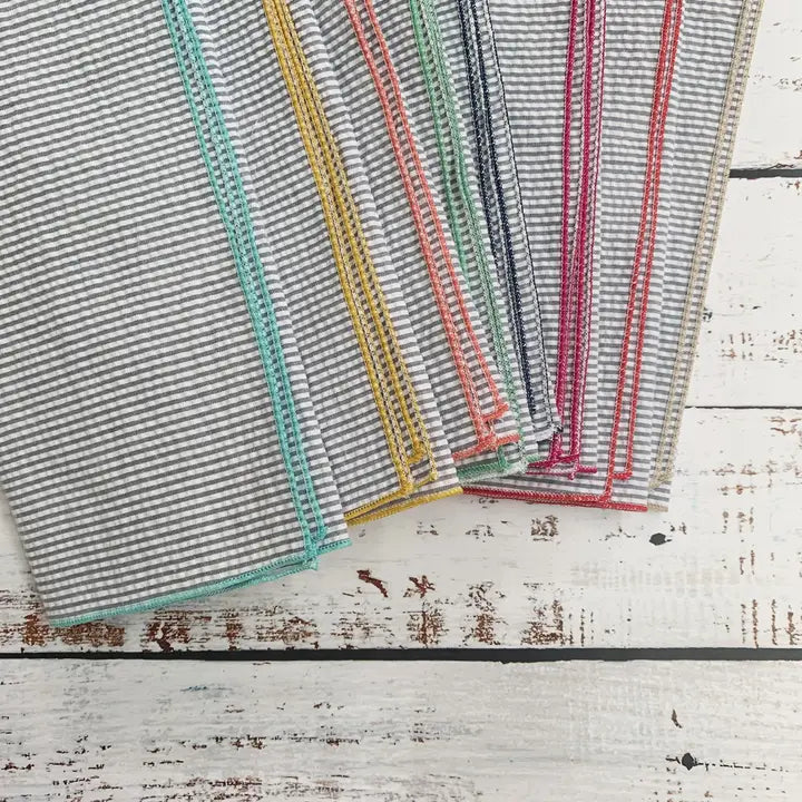 S/8 Gray Seersucker Napkins