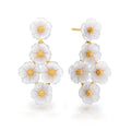 Mermaid Garden Floral Petite Earrings MOP Gold