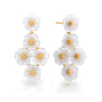Mermaid Garden Floral Petite Earrings MOP Gold