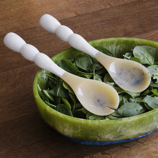 Rio Bubble Salad Servers in White