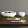 RESIN Rio Large Oval Bowl with Base (White and Green)