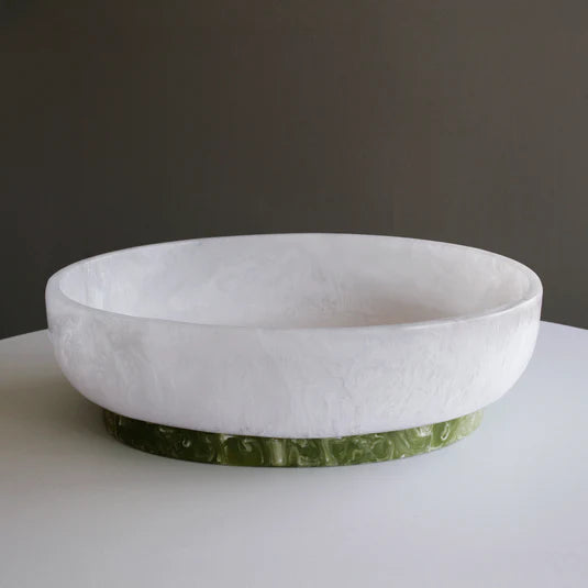 Rio Large Oval Bowl with Green Base