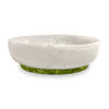 RESIN Rio Large Oval Bowl with Base (White and Green)