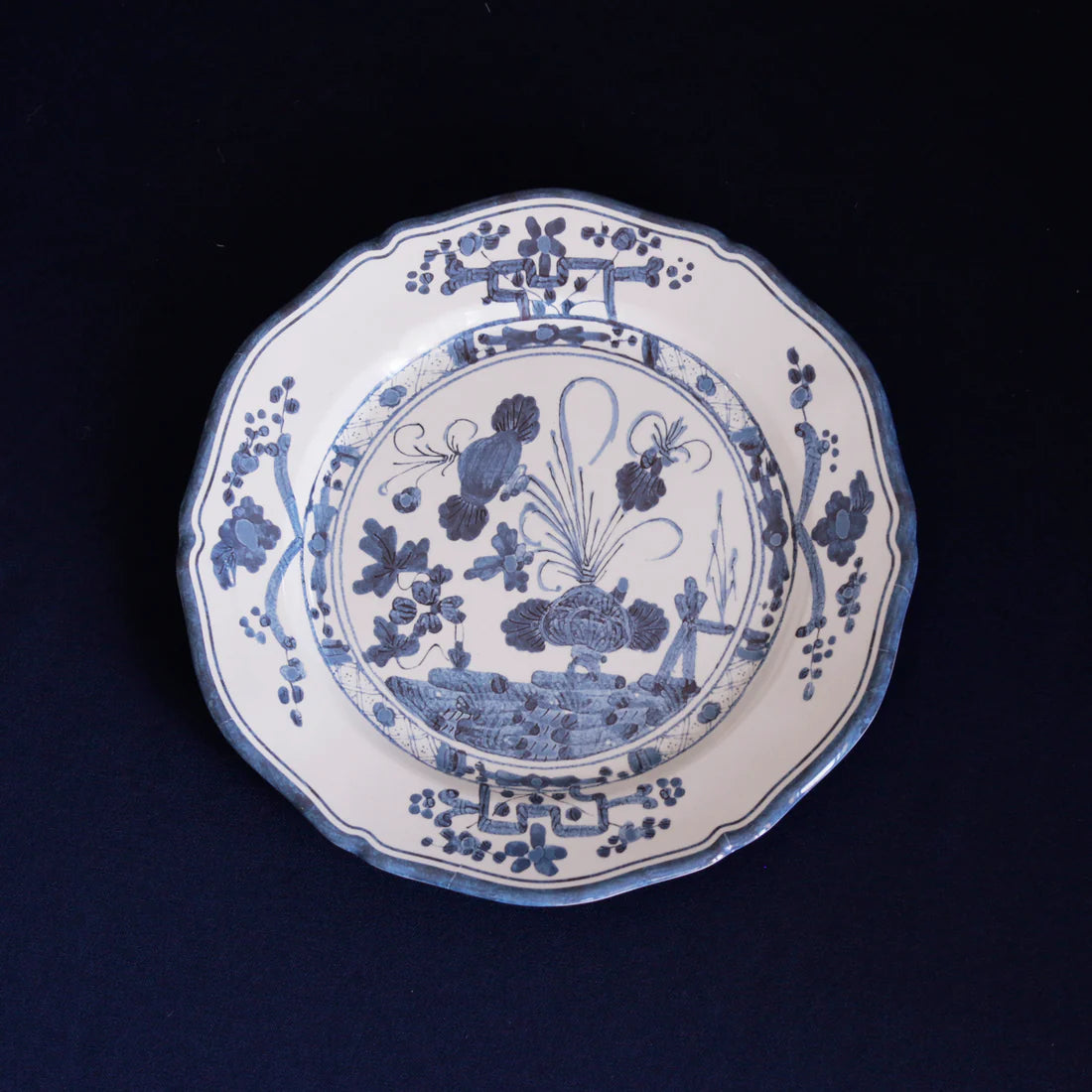 VIDA Faenza Dinner Plate Set of 4 White & Blue