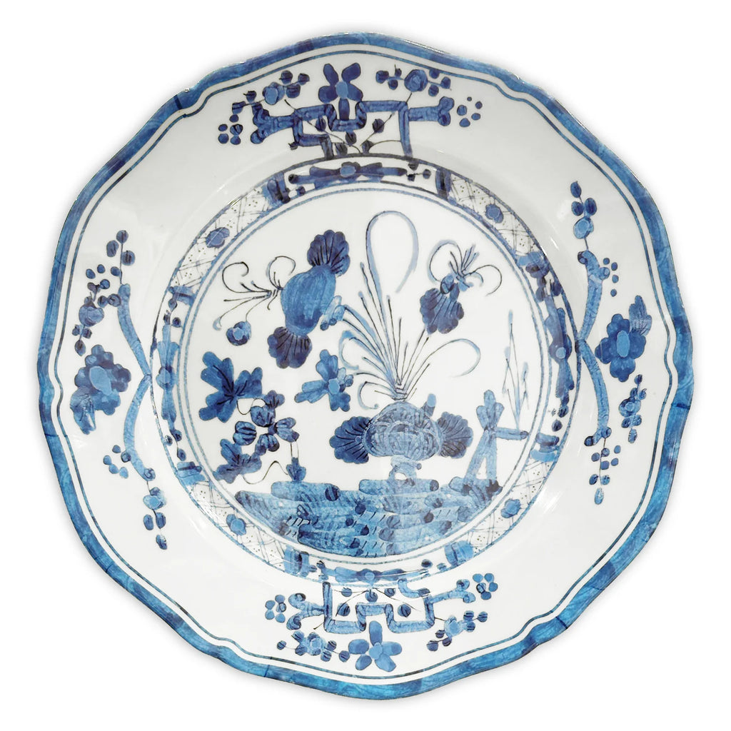 VIDA Faenza 11" Dinner Plates (Set of 4, White & Blue)