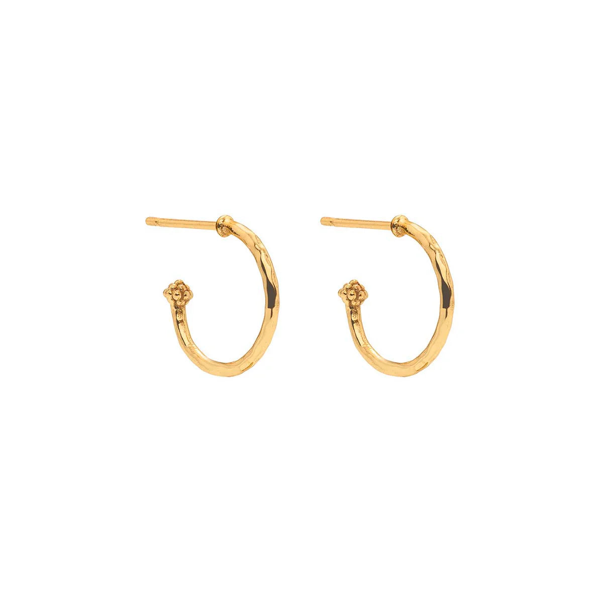 Love Hoop Earrings with Heart Charm Gold