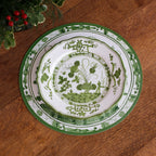 VIDA Faenza 11" Dinner Plates (Set of 4, White & Green)