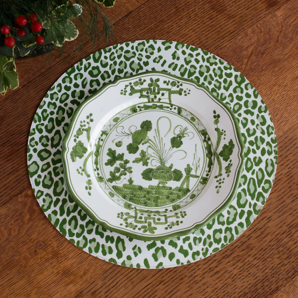 VIDA Faenza 9" Salad Plates (Set of 4, White & Green)