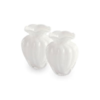 Glass Petal Small Vase Cream