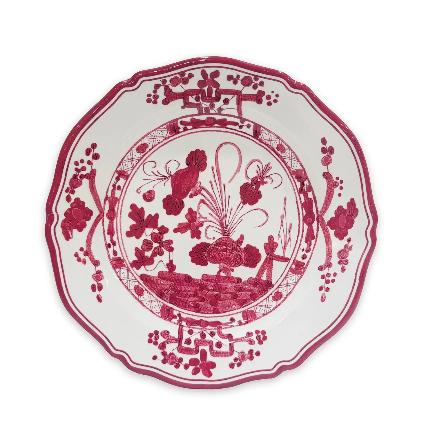 VIDA Faenza 9" Salad Plate, Set of 4 in Red and White by Beatriz Ball