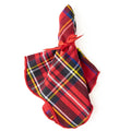 S/4 Red Plaid Scalloped Dinner Napkins