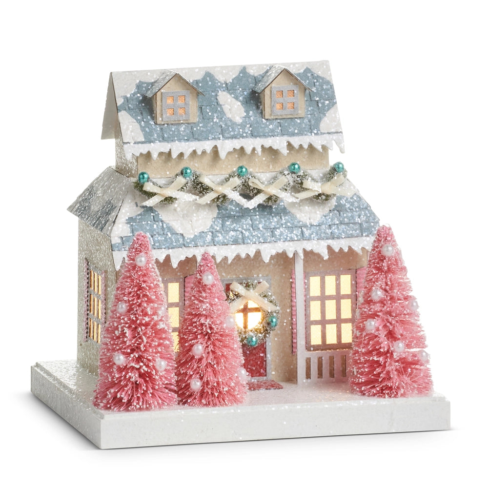 7.75" Lighted Paper Cottage