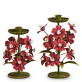 9.5" Metal Floral Candlesticks