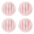 Cabana Stripe Melamine Dessert Plates Set of 4 – Coral
