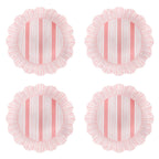 Cabana Stripe Melamine Dessert Plates Set of 4 – Coral