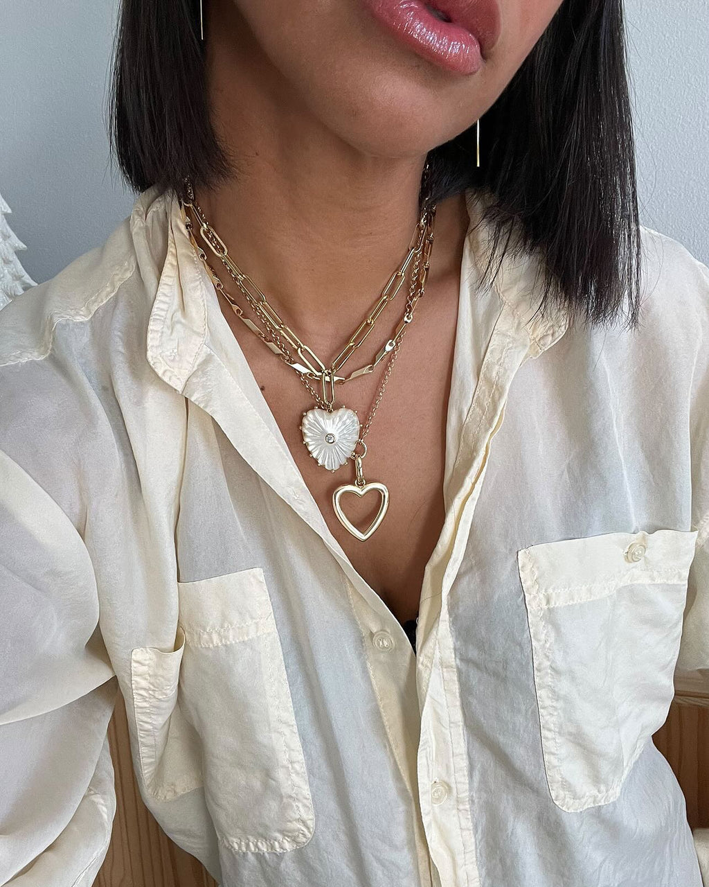 MOP Heart On Clip Chain