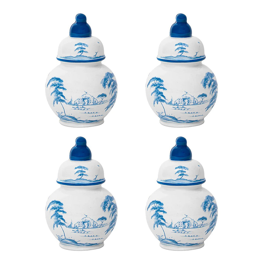 Country Estate Place Card Holder Set/4 Delft Blue