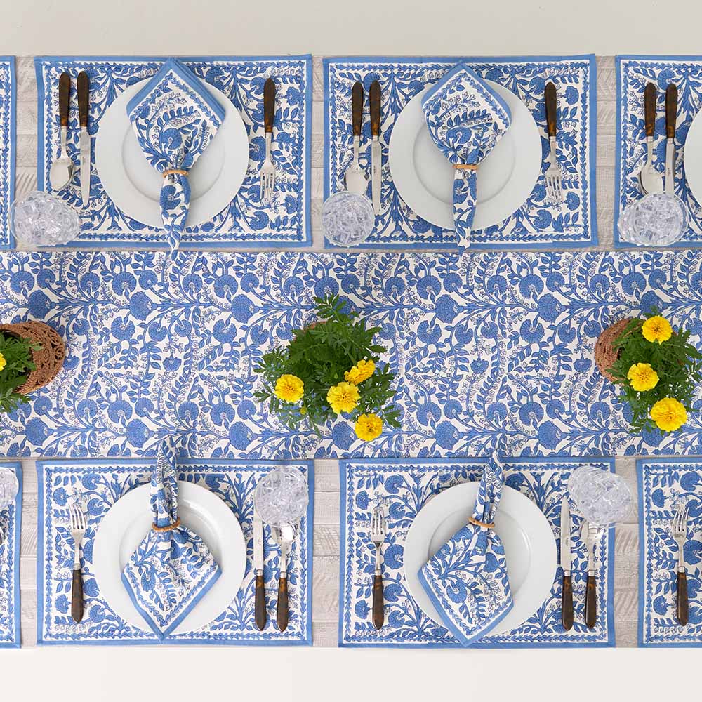 Cactus Flower Blue Placemat S/4