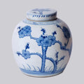 Blue and White Porcelain Cherry Blossom Round