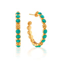 Berry Gem Medium Hoop Earrings Turquoise