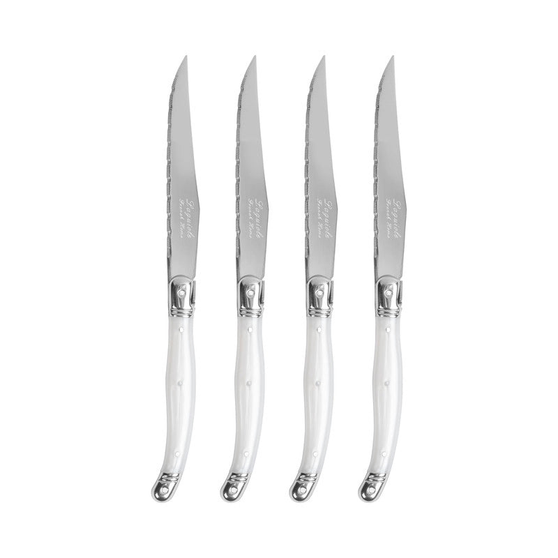 Steak Knives Set of 4 in Pearlized White