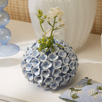 Blue Hydrangea Flower Bud Vase / Taper Candleholder