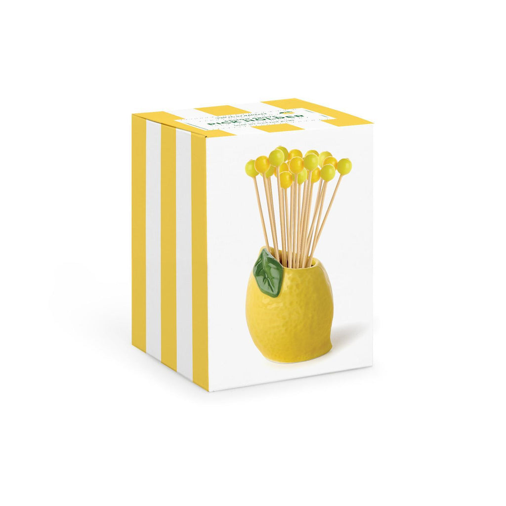 Lemon Yellow Bead Cocktail Picks