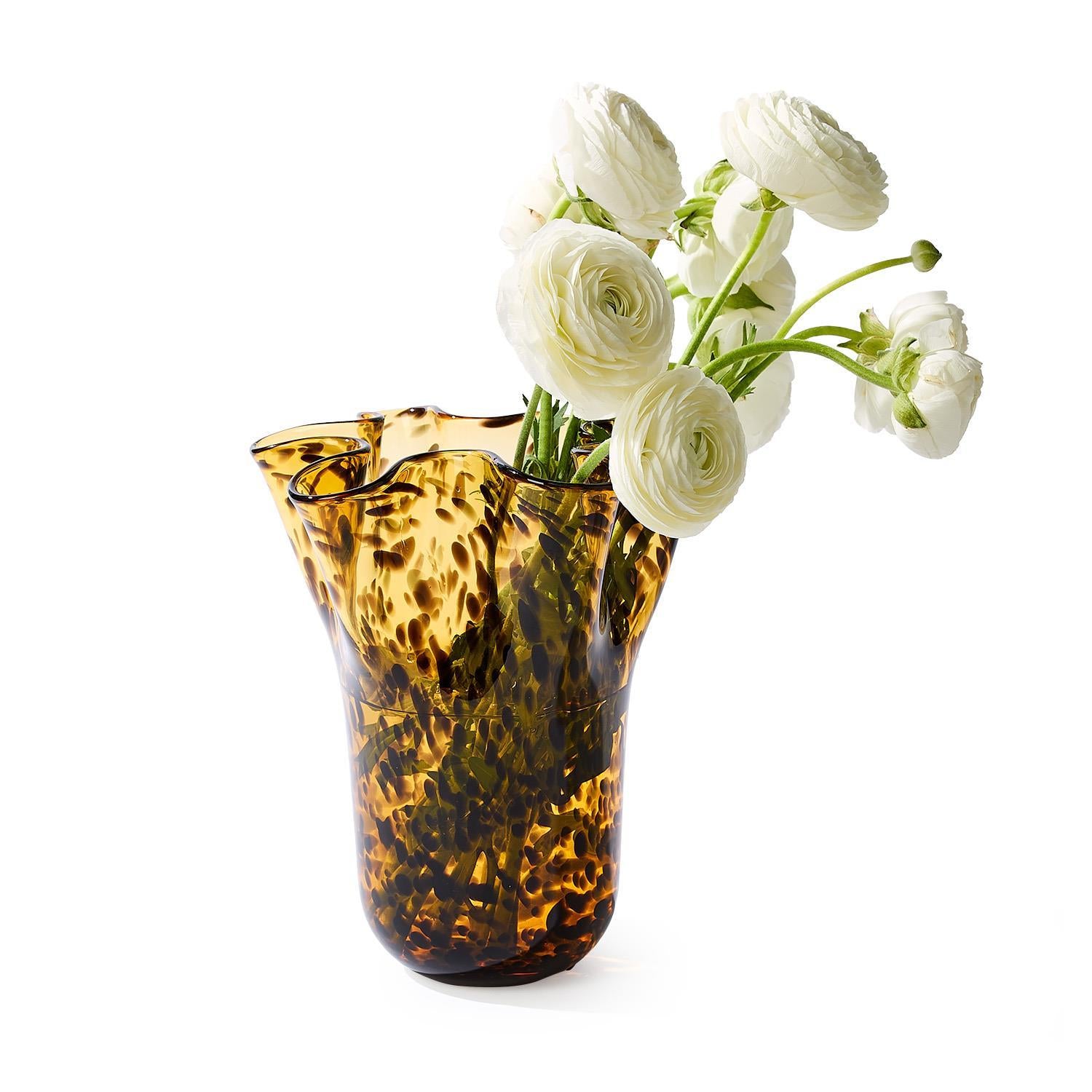 Tortoise Handblown Flare Vase