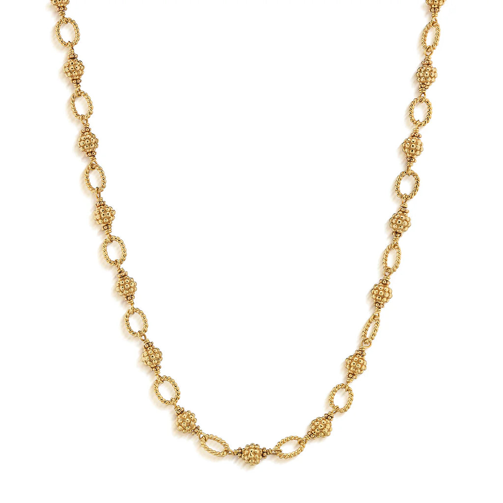 Berry & Bead Chain Necklace 18 in Gold